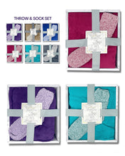 Load image into Gallery viewer, Plush Throw and Socks Gift Box Set