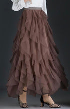 Load image into Gallery viewer, Espresso Tired Tulle Skirt
