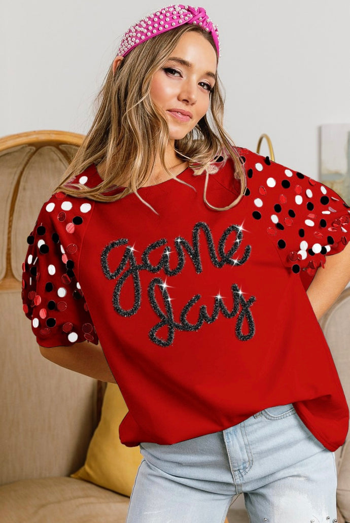 Red Game Day Top