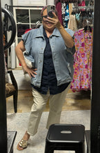 Load image into Gallery viewer, Denim Ruffle Flutter Top