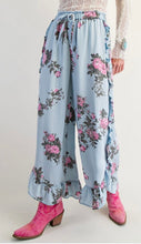 Load image into Gallery viewer, Floral Chambray Loose Fit Pants