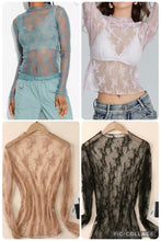 Load image into Gallery viewer, Lace Mesh Sheer Top