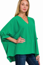Load image into Gallery viewer, Woven Airflow V-neck Puff Sleeve Top