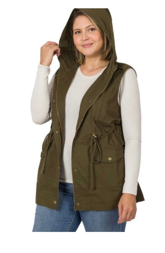 Drawstring Military Vest