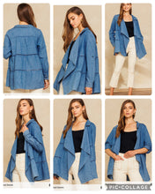 Load image into Gallery viewer, Washed Denim Cardigan