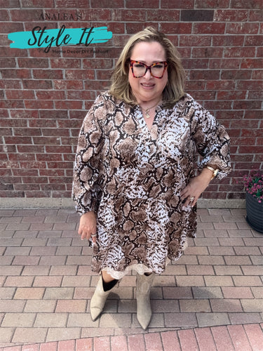 Hissy Snake Print Tiered Dress