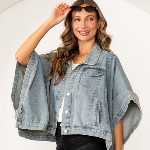 Denim Cape Jacket