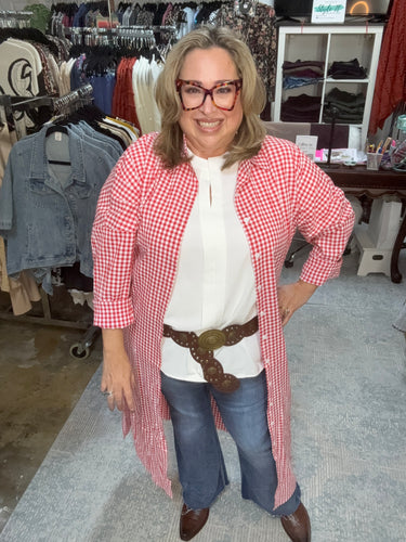 Red and White Gingham Dress