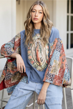 Load image into Gallery viewer, Virgin Mary Print Kantha Poncho Top