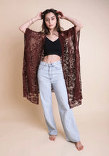 Load image into Gallery viewer, Chocolate Mandala Kimono