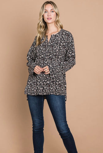 Ditzy Floral Printed Pull Over Top