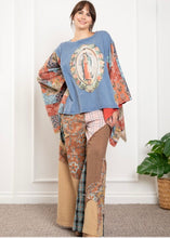 Load image into Gallery viewer, Virgin Mary Print Kantha Poncho Top
