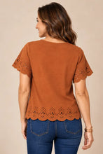 Load image into Gallery viewer, Cognac Laser Cut Tee