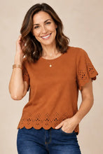 Load image into Gallery viewer, Cognac Laser Cut Tee