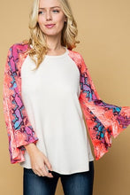 Load image into Gallery viewer, Neon Coral Belle Sleeve Top
