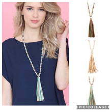 Load image into Gallery viewer, Leather Tassel Necklace